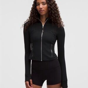 Lululemon define cropped jacket nulu in black/mirror silver